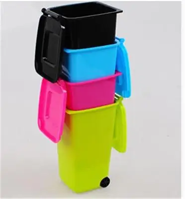 

1PC Mini Pen Pencil Holders Wheelie Bin Desk Tidy Office School Supplies Stationery Organiser Accessories 5 Colors