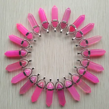

Wholesale 24pcs/lot 2018 Fashion rose red onyx bullet shape point Chakra charms pendants for jewelry making free shipping