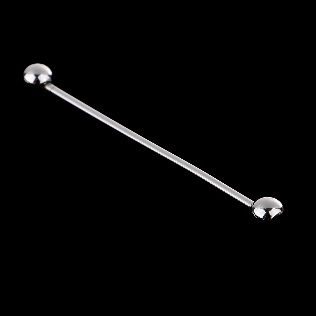 2 Pieces Skinny Pin Round Barbell Collar Tie Clip Clasp Bar Necktie Tie Pin Stick Brooch Ball Screw On End