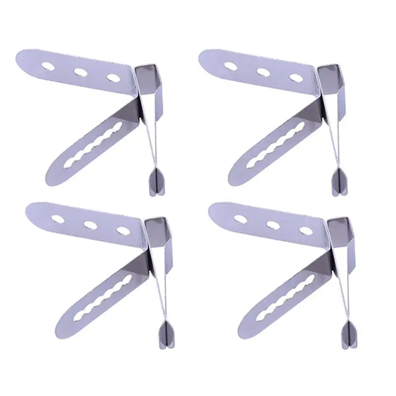 

4pcs Thermometer Heat-Resisting Food Grade Universal Stainless Steel Thermometer Holder Securing Clip for Smoker BBQ Oven Grill