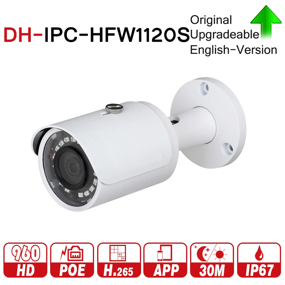 

DH IPC-HFW1120S With Logo Original Bullet Camera 1.3mp Network IP Camera Support Smartphone Viewing PoE CCTV Camera