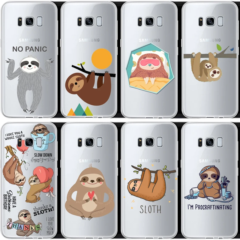 Funny Sloth Cute Animals Soft Silicon Phone Case For Samsung 2017A5 S7EDGE S6 S7 S9 S8PIUS 2018A8 A6 A8PIUS NOTE8 NOTE9 cover | Мобильные