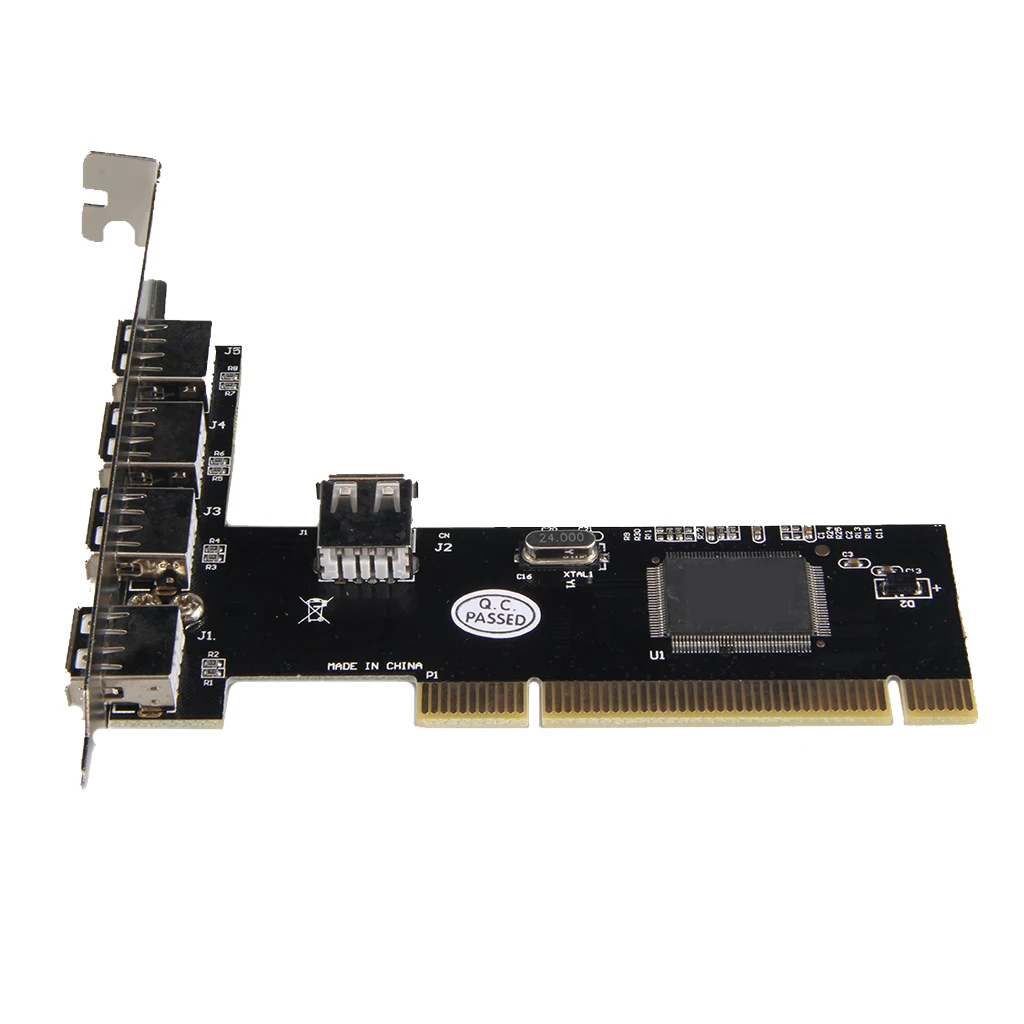 2x USB2.0 PCI Card,PCI 32bit Expansion to 4Port USB Adapter Hub Controller
