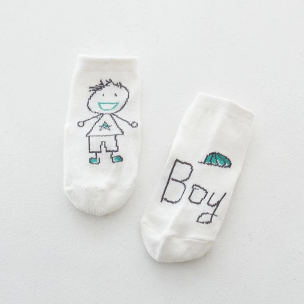 От 0 до 4 лет носки для малышей милые Асимметричные носки для мальчиков и девочек детские Нескользящие носки аксессуары для маленьких мальчиков и девочек - Цвет: Boy