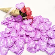 Вечерние поставки 100 шт./лот фиолетовое, с сердечками, Свадебные украшения в виде цветочных лепестков искусственные свадебного стола бросать конфетти ко Дню Святого Валентина