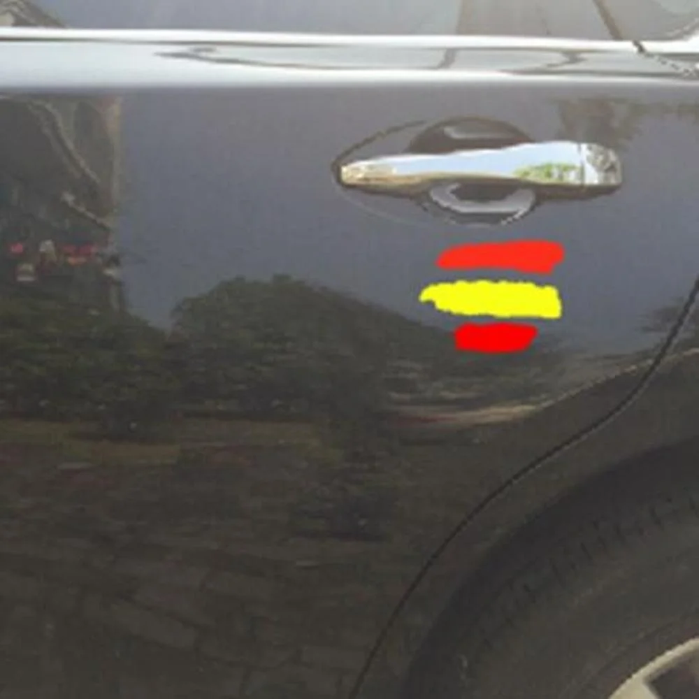 2 шт. Испанский флаг Светоотражающая наклейка для автомобиля Водонепроницаемая Автомобильная оконная наклейка украшение для тела наклейка бампера наклейка