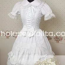 Секунды, прямые продажи, натуральная длина до колена, короткая, супер сладкий питерпэн воротник, хлопок, длинное маскарадное платье нимфетки, платье для девочки