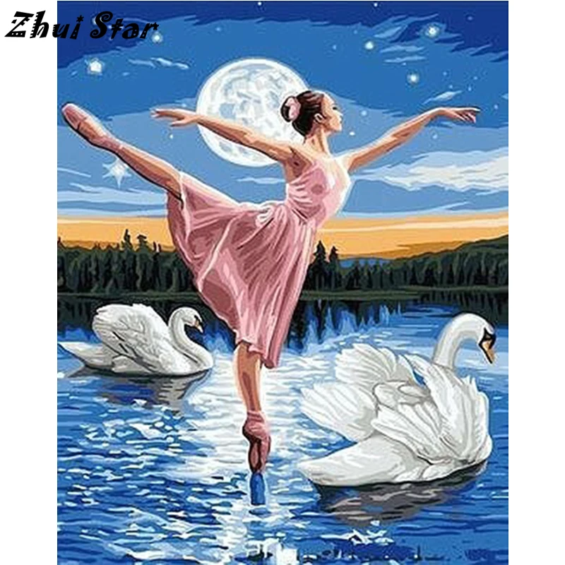 

NEW Diamond Embroidery 5D DIY Diamond Painting Swan Ballerina Girl Diamond Painting Cross Stitch Rhinestone Mosaic FC717