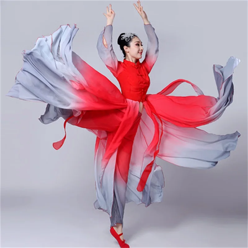 Свежий и элегантный китайский стиль, костюмы для народных танцев, костюм Hanfu, высокое качество, женские классические танцевальные костюмы для взрослых