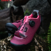 SANTIC/Женская обувь для велоспорта; Поворотный замок; обувь для горного велосипеда; велосипедные кроссовки; обувь для велоспорта; обувь с двумя цветами; спортивная обувь