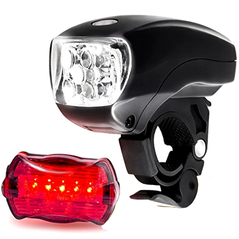 LED BIKE LIGHT SET. Bicycle headlight & taillight combo. Ultrabright 5