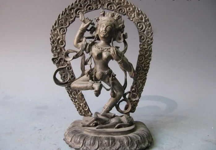 

150624 S2086 9 Tibet Buddhism Temple Copper Bronze Vasya-Vajravarahi Feminine Buddha statue