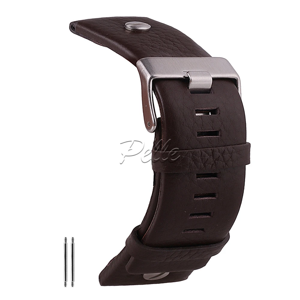 Pelle 24mm 28mm Genuine Leather Watch Band Extra Wide Replacement