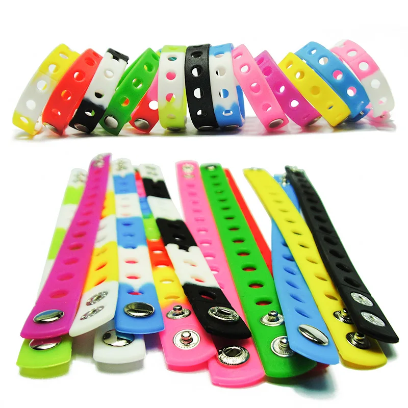 18cm/21cm Silicone Wristbands Bracelets for Jibitz Shoe Charms Kid Party Gifts 