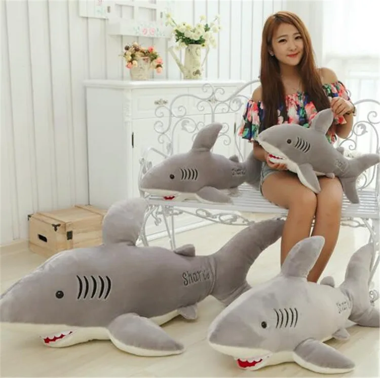 Giant Stuffed Shark 100cm stuffed animal dolls giant shark plush toys baby kids soft Giant Stuffed Shark 100cm stuffed animal dolls giant shark plush toys baby kids soft
