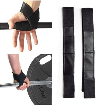 

2pcs Weight lifting hand wrist straps wrist support wraps Gym gloves weightlifting training hands wrist non-slip Protector black