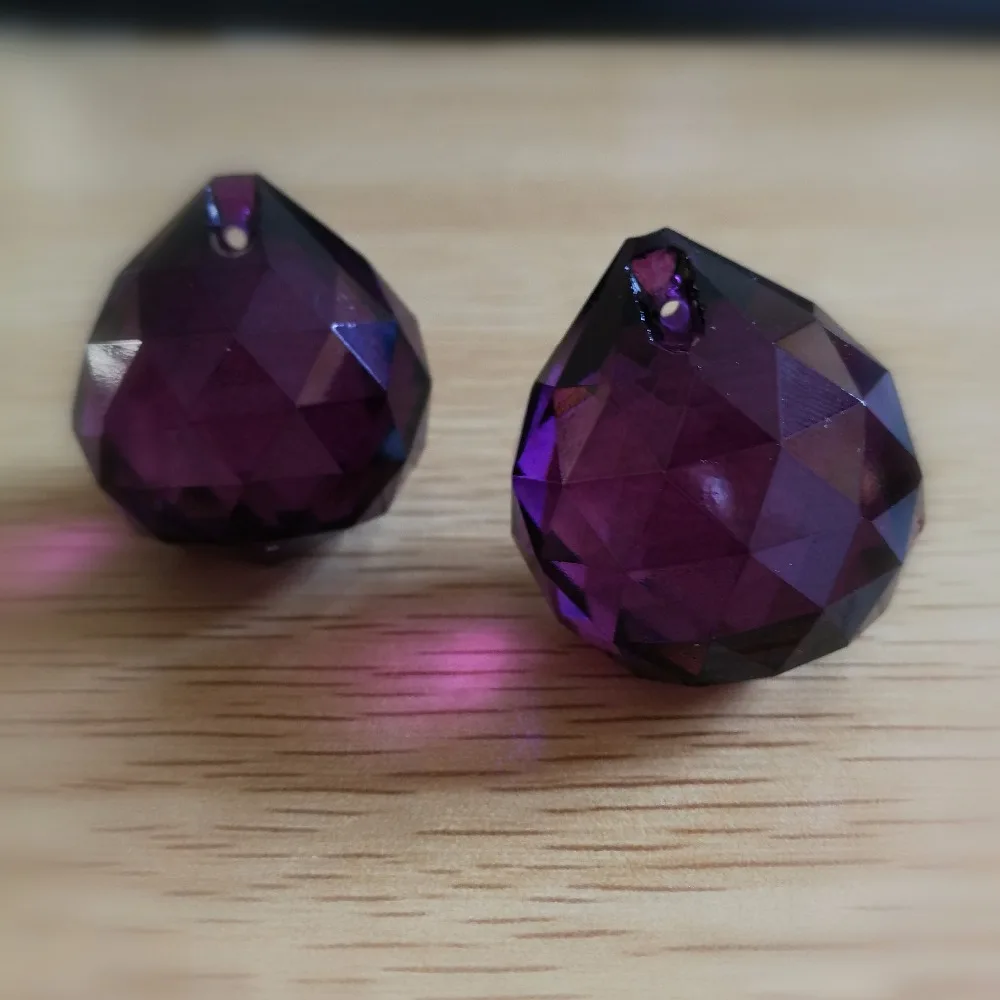 

Dark Purple 10pieces 30mm Chandelier Lighting Part Crystal Ball Glass Chandeliers Drop Pendants