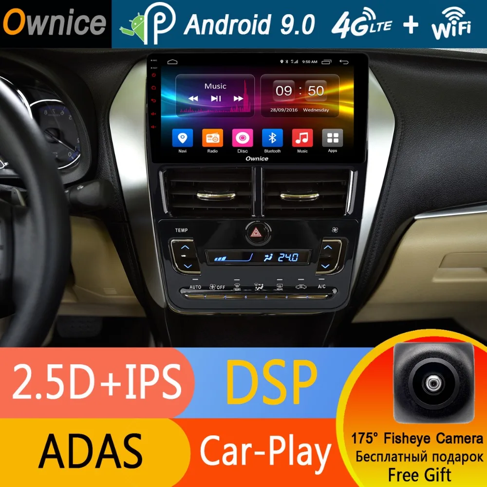 Excellent 9" IPS Octa Core 4G+32G Android 9.0 Car DVD Player GPS Navi Radio For Toyota Yaris Vios 2017 2018 2019 Multimedia DSP CarPlay 0
