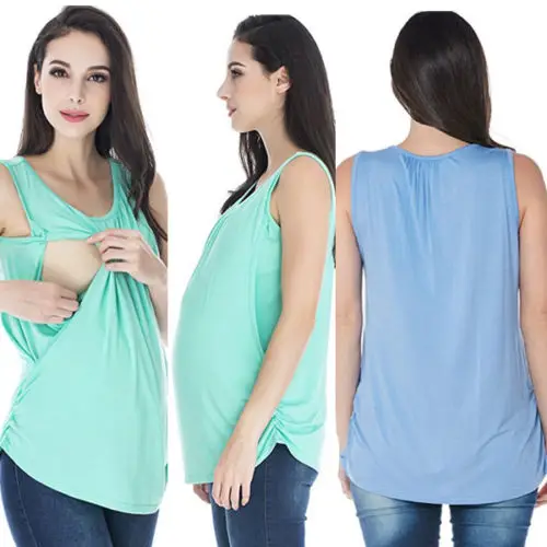Women Nursing Tanks Top Breathable Breastfeeding Clothes Sleeveless