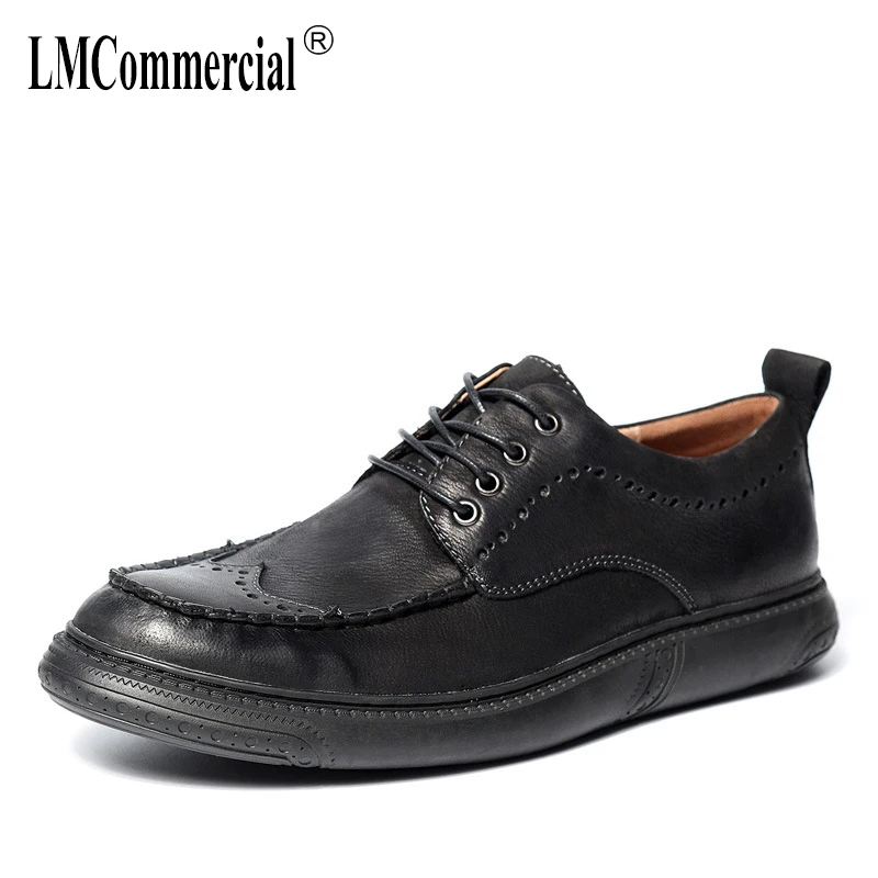 

Genuine Leather block men's shoes British retro all-match cowhide spring autumn summer breathable sneaker men casual shoes male