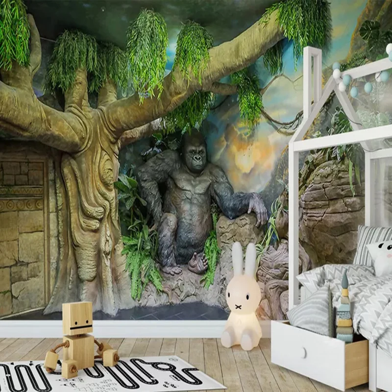 Пользовательские Настенные обои любого размера 3D Животные орангутан лес фото