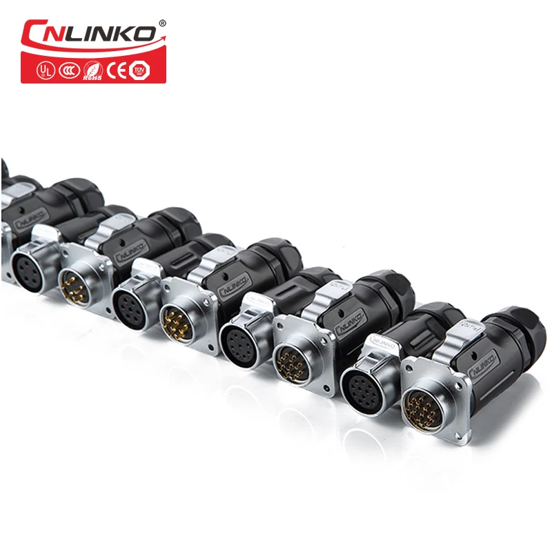 CNLINKO 20A 500V 4 Pin AC DC Мощность Промышленный разъем с разъемом папа муфтовый