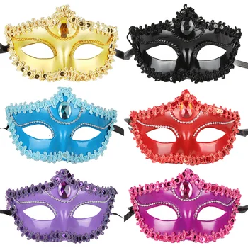 

10 PCS Plating dance mask dance party Halloween Christmas wedding decorations props Venice half face mask multicolor men and wom