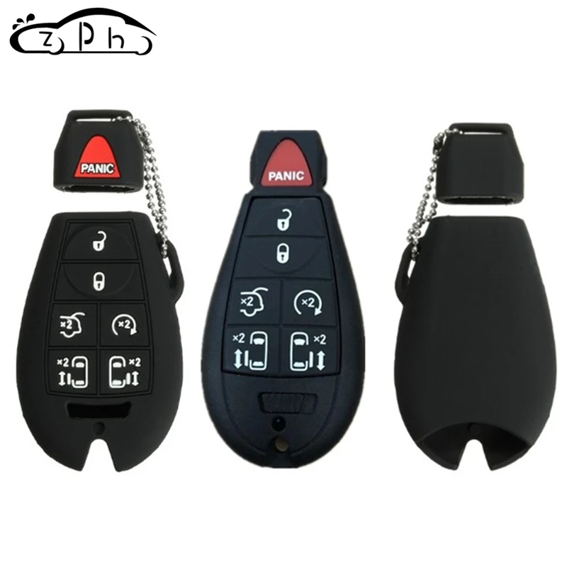 

7 Buttons Silicone Remote Car Key Cover Case for Chrysler Town Country Fit Jeep Commander Dodge Grand Caravan 300C Durango Ram
