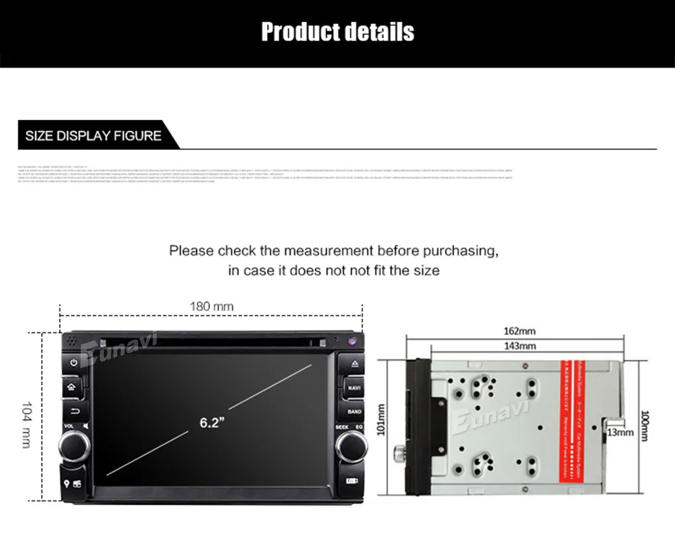 Perfect Eunavi Quad Core Universal 2 Din Android 9.0 Car radio dvd multimedia Player Capacitive Touch Screen Audio Stereo GPS Navigation 27