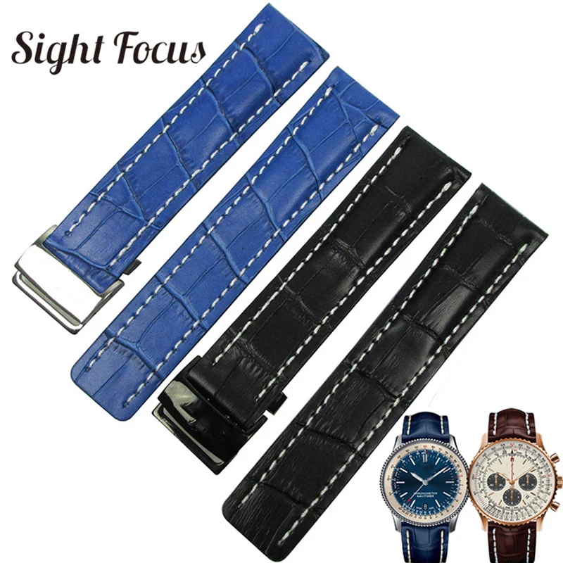 High Quality Watch Straps 22mm 24mm Black Brown Blue Watchbands for