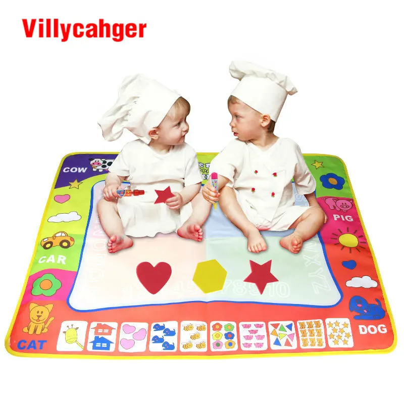 816 50 De Réduction1 Pièces 80x60 Cm Tapis De Peinture à Leau Et 2 Pièces Eau Dessin Stylos Avec 1 Timbre Pour Doodle Jouets éducatifs Jouet