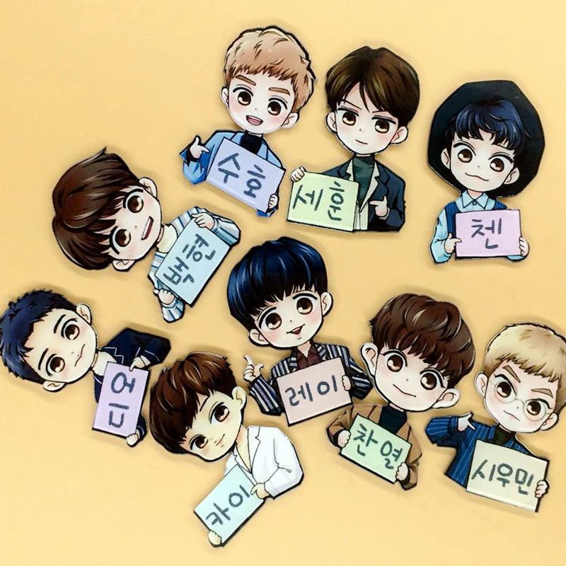 1 шт. Акриловые броши в мультяшном Корейском стиле EXO Cute Kris Lay для рюкзака