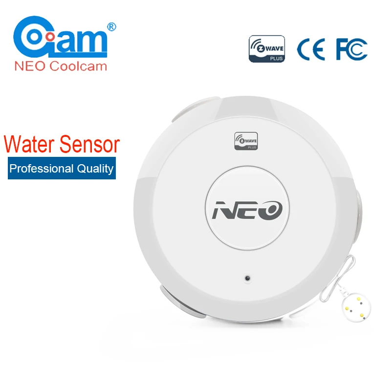 NEO COOLCAM NAS-WS01Z z-волна датчик утечки воды с сигнализацией, совместимая с системой Z wave серии 300 и серии 500 домашняя Автоматизация