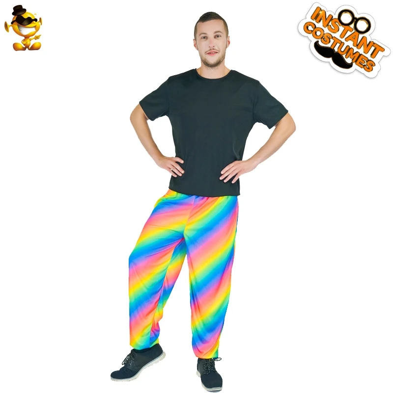 Adult Men Rainbow Pants Costumes Fancy 