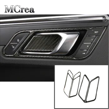 

MCrea 4pcs Carbon Fiber Car Stickers Refit For Porsche Macan 2017 2018 2015 2016 Interior Door Handle Bowl Frame Accessories