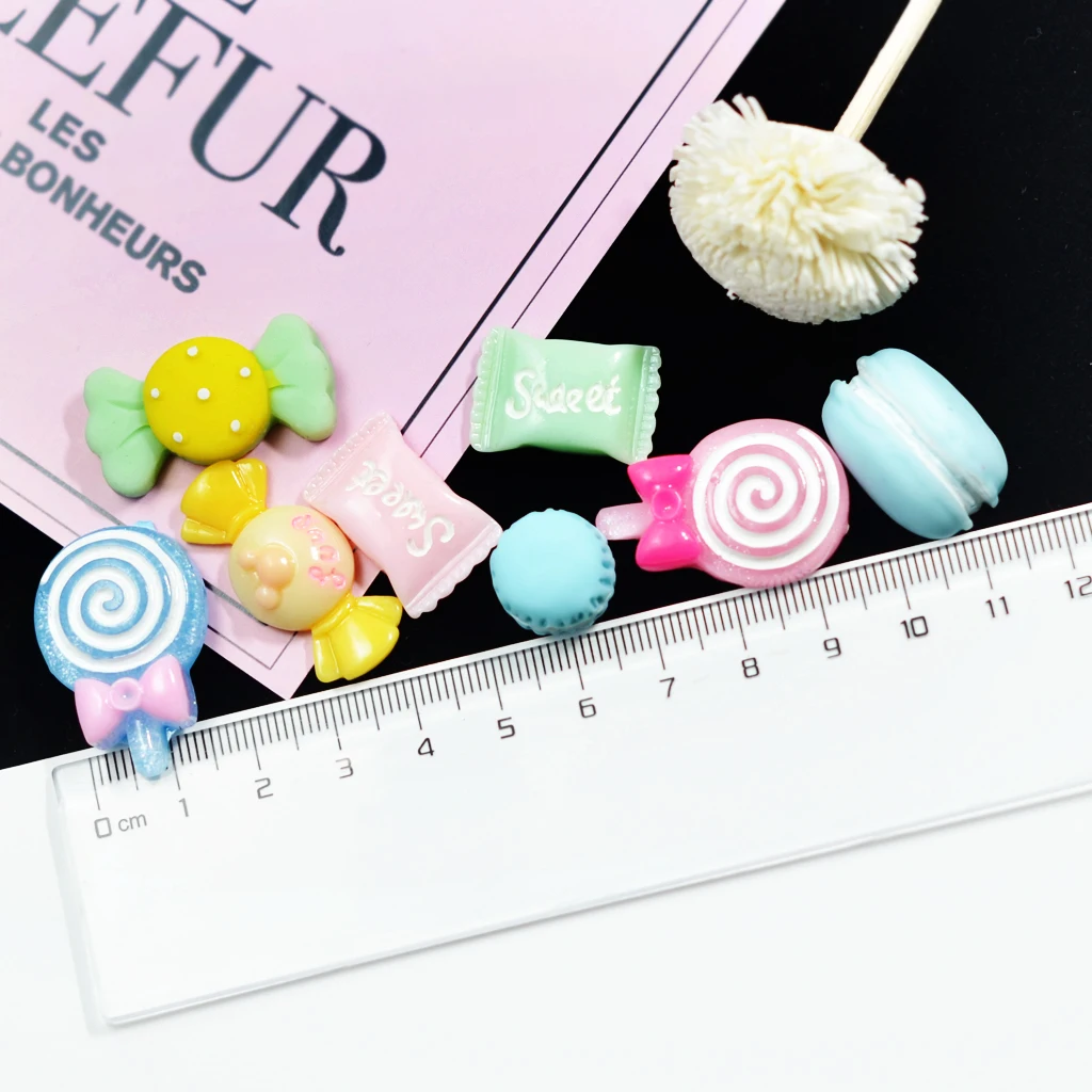 DIY 50Pcs Colorful Kawaii Resin Mermaid Flatback Embellishment Cabochons Children Scrapbooking Crafts