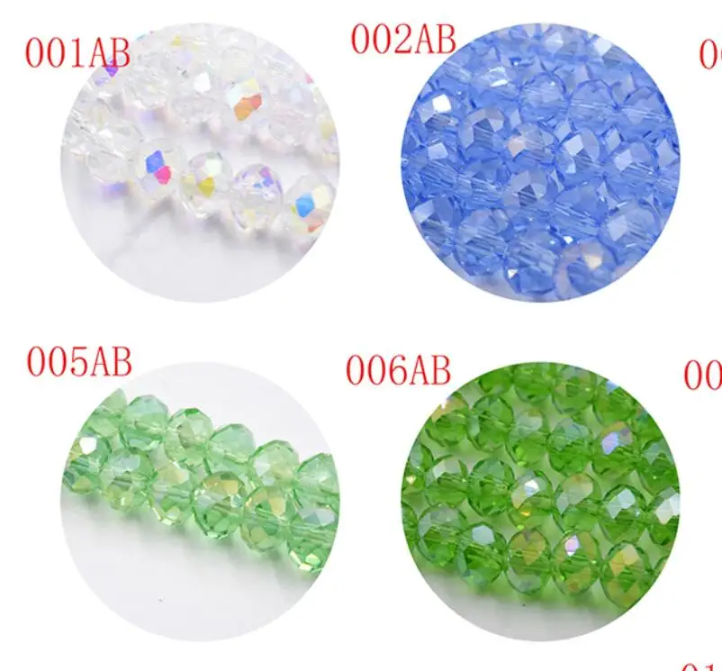 

AB Color 4MM 145 piece/lot Faceted Bead Crystal Glass Rondelles Beads strings for DIY Jewelry Making Free Shipping
