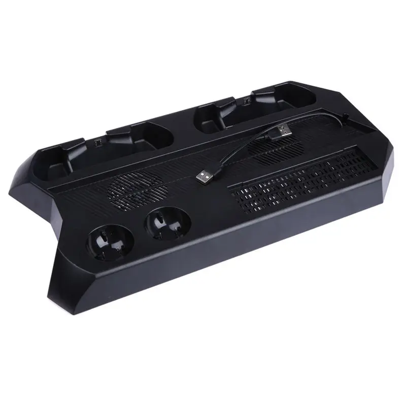 

Multifunction Vertical Stand Console Stand with Cooling Fan Dual Game Controller Gamepad Charging Station Holder for PS4 Pro
