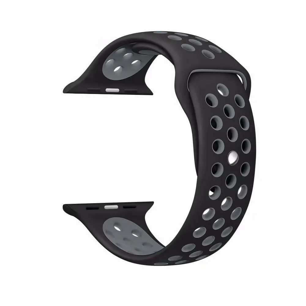10 шт./лот силиконовые спортивные дышащий ремешок для наручных часов Apple Watch Смарт i-Watch 38/40/42/44 мм с ремешком 1/2/3/4G браслет