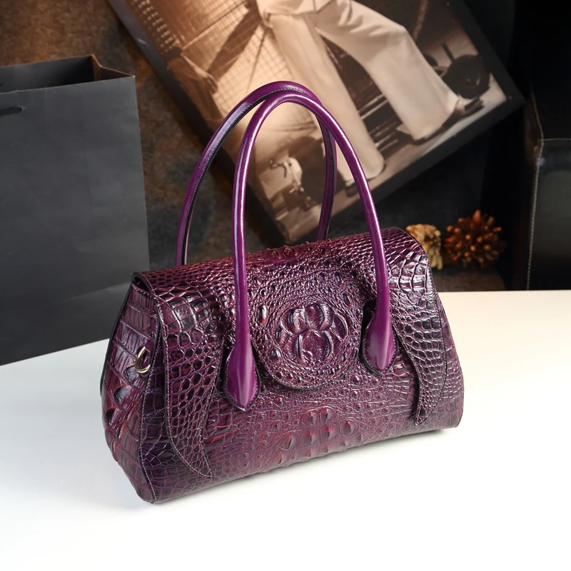 Новинка, дизайнерская Высококачественная женская сумка из спилка, крокодиловый узор, сумка на плечо, дамская сумка через плечо, boston pillow, сумки-мессенджеры - Цвет: Фиолетовый
