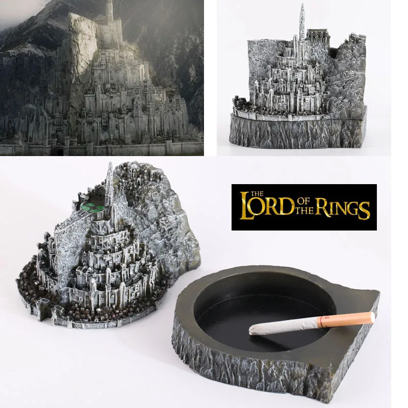 

The Lord of The Rings Castle Ashtray Capital of Gondor Minas Tirith Statue Model Hobbit Natural Resin Ashtrays for Cigarette