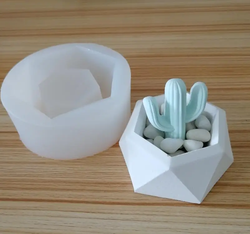

Handmade Geometric Hexagon Silicone Flower Pot Mold Succulent Planter Vase Craft