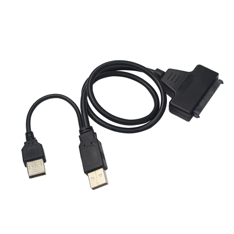 Wholesale USB 2.0 to SATA 7+15 Pin Adapter Cable 22 Pin For 2.5" HDD