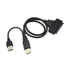 Wholesale USB 2.0 to SATA 7+15 Pin Adapter Cable 22 Pin For 2.5″ HDD Hard Disk Drive With USB Power Cable for Raspberry pi 3