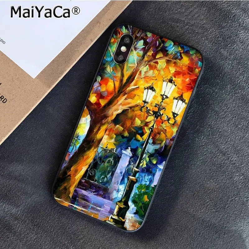 Starry Night Van Gogh Art Oil Painting Autumn Trees Maple Park