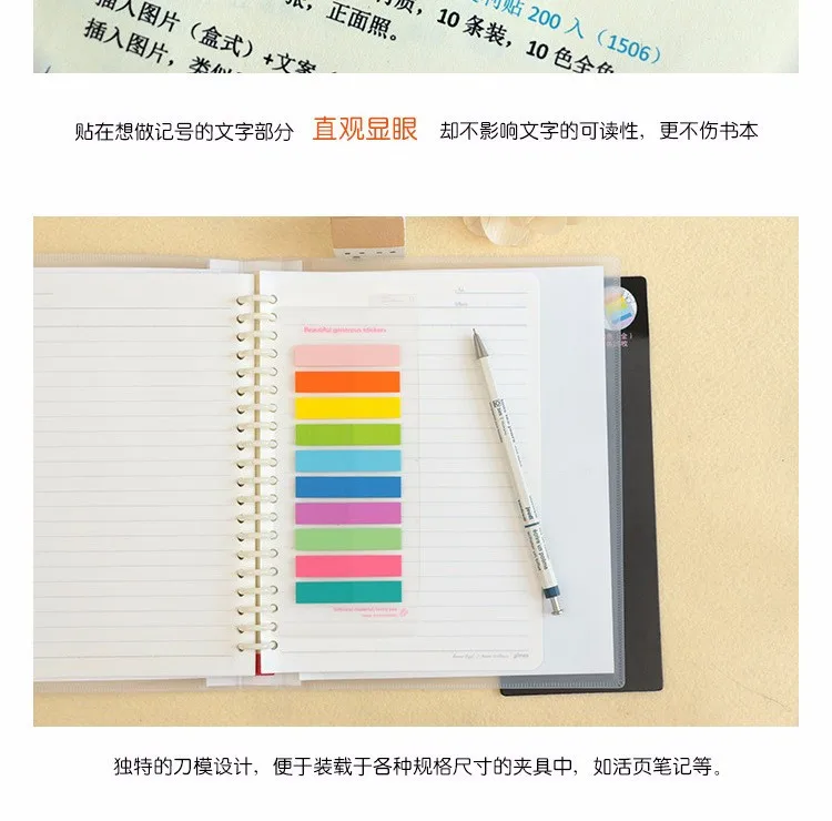 2019 ПЭТ прозрачный Липкие заметки и блокнот самоклеющиеся блокнот цветной почтовый стикер офисные школьные принадлежности