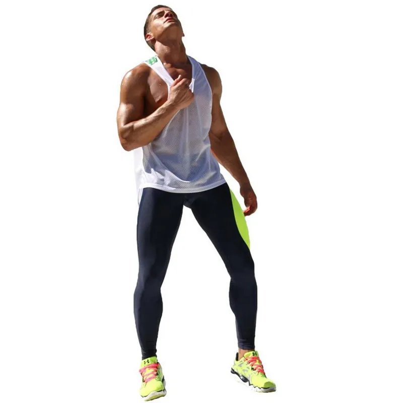 رجل تجريب اللياقة البدنية ضغط طماق السراويل أسفل MMA الرجال نجوم النادي الأهلي الوزن رفع كمال الاجسام الجلد الجوارب السراويل M-XXL