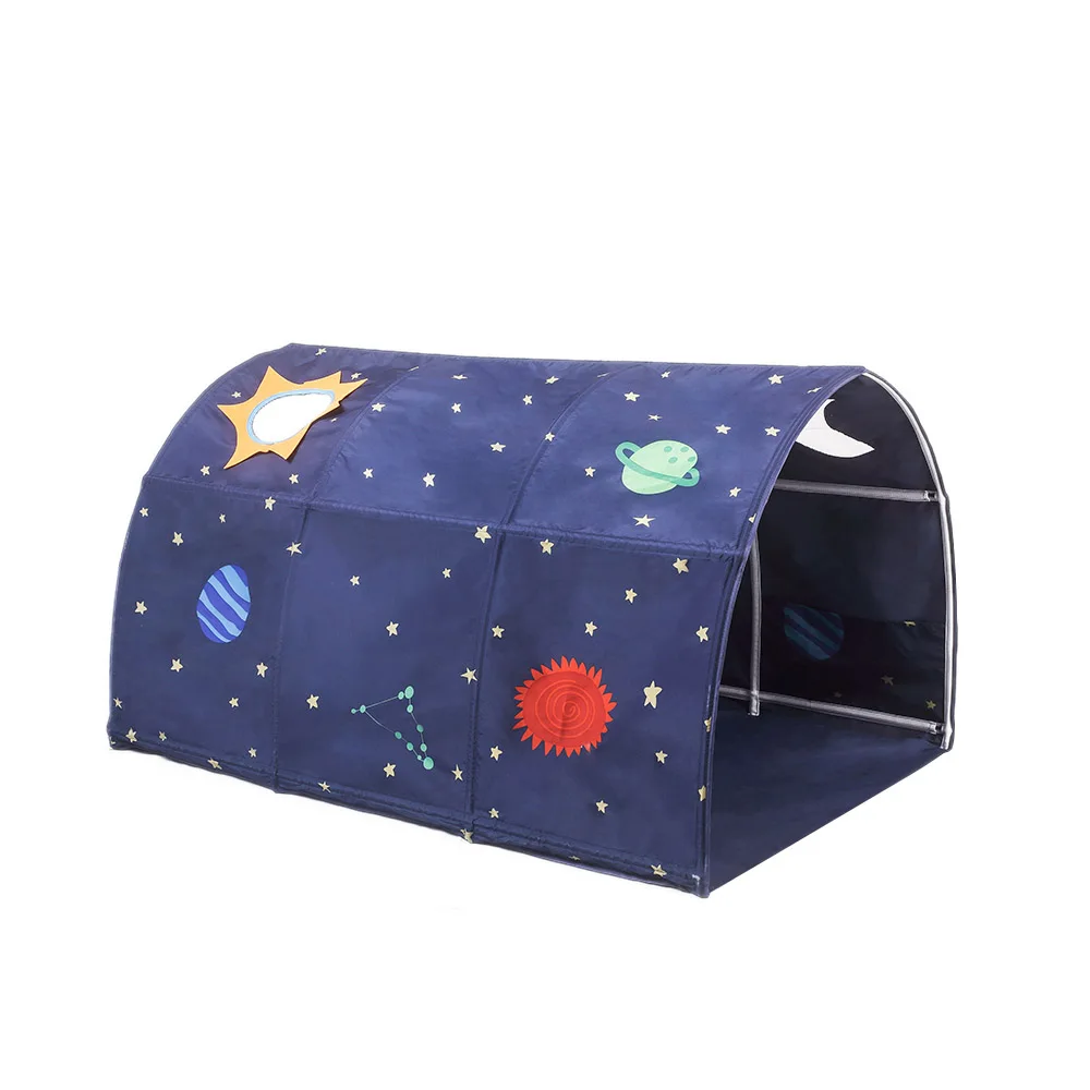 Портативный детский игровой домик для детей, складной домик, украшение для комнаты, палатка для ползания, туннель, игрушка, мяч, бассейн, кровать, палатка - Цвет: Blue