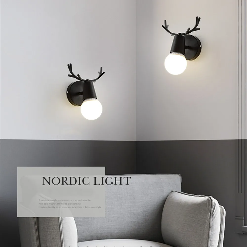 LED E27 Wall lamp Colorful Cartoon Deer Antlers (6)