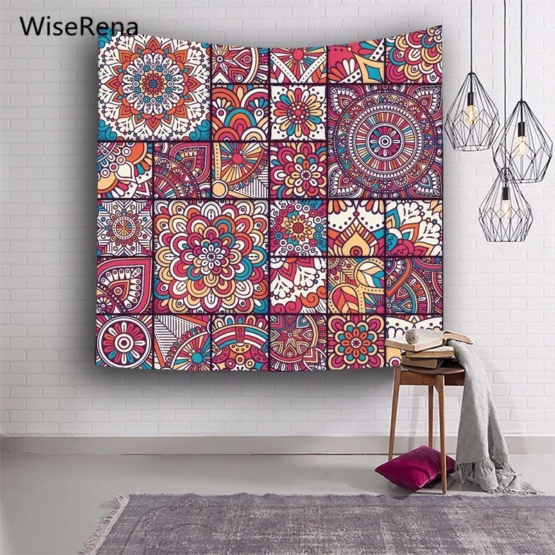 Buy Geometric Plaid National Style Wall Tapestry